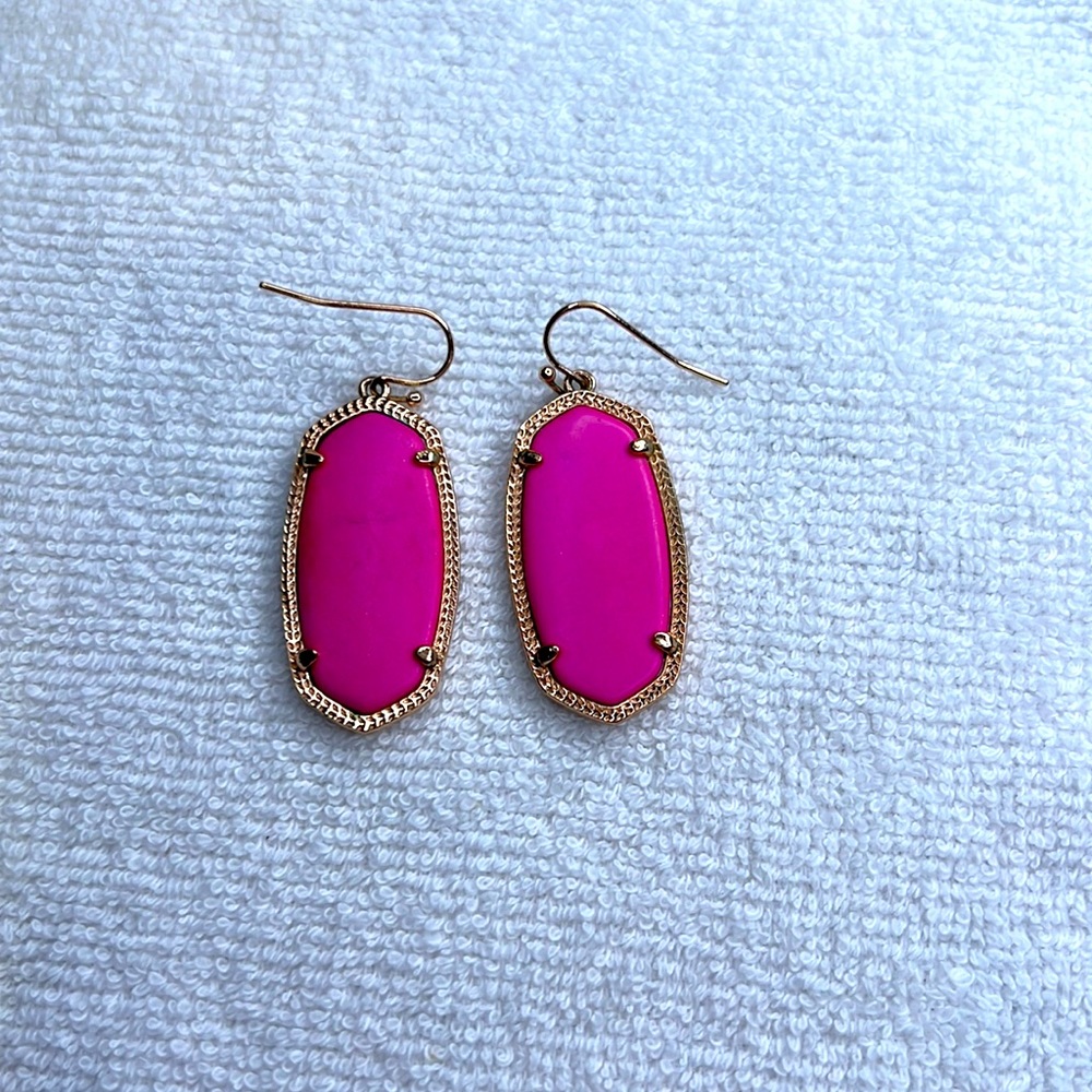 Pink rose gold earrings.